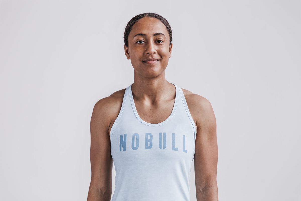 Nobull Racerback Women\'s Tank Tops Blue | Australia (OR5047)